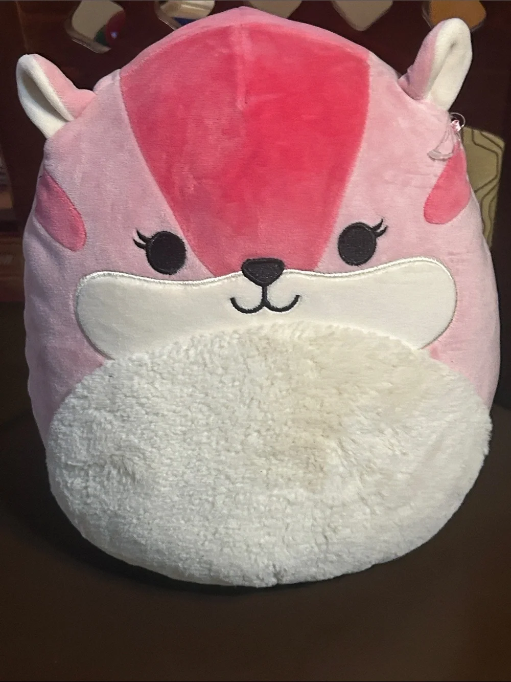 Squishmallows Pink and White Plush Animal Accent Pillow
